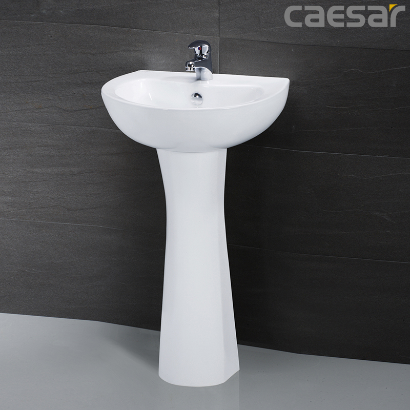 Chậu rửa Lavabo treo tường Caesar L2140 + Chân đứng P2440