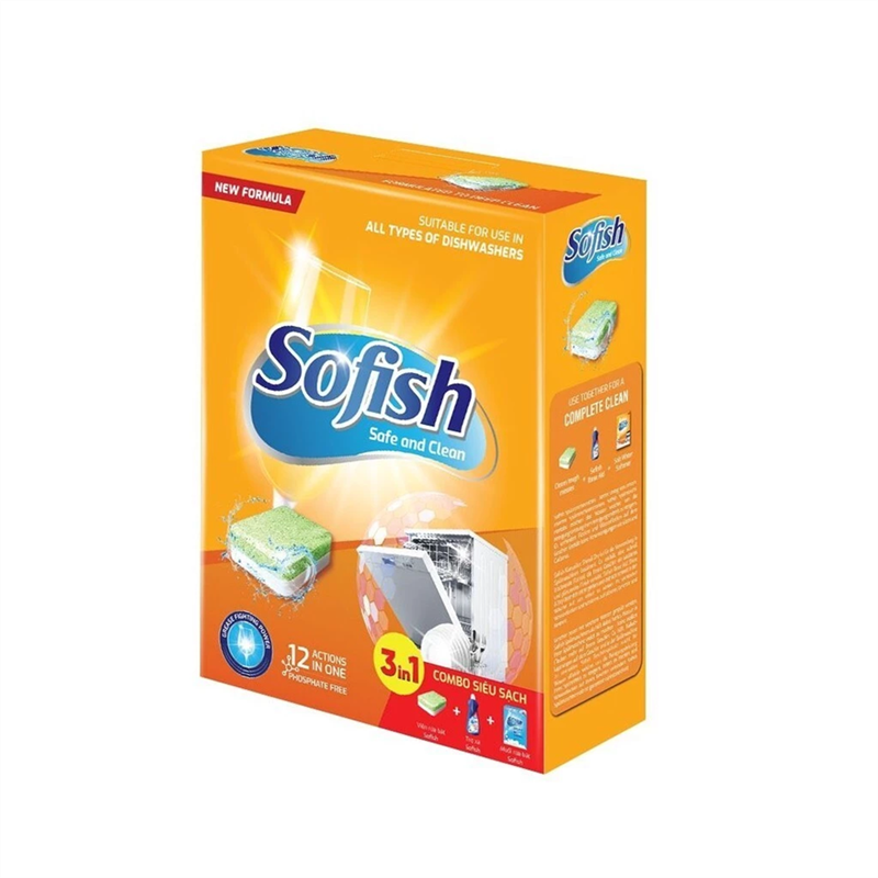 Combo Sofish muối rửa + viên rửa + nước làm bóng