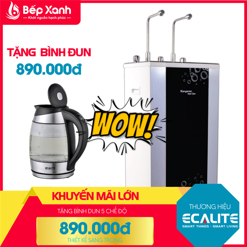 Máy lọc nước Kangaroo Hydrogen 2 vòi KG100HK / Tặng bình đun 5 chế độ 890.000đ