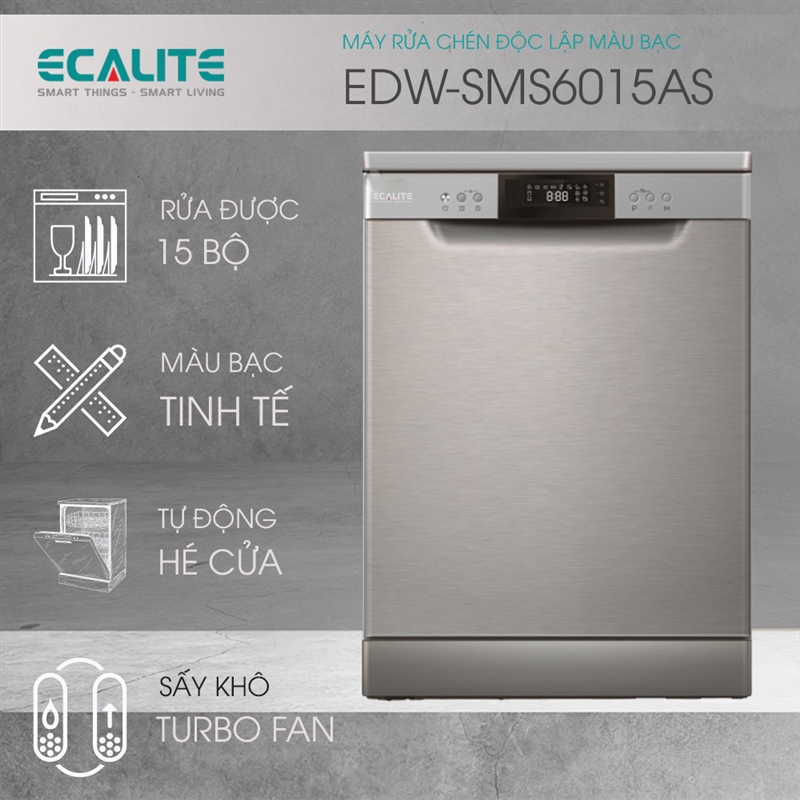 Máy rửa chén độc lập Ecalite EDW-SMS6015AS