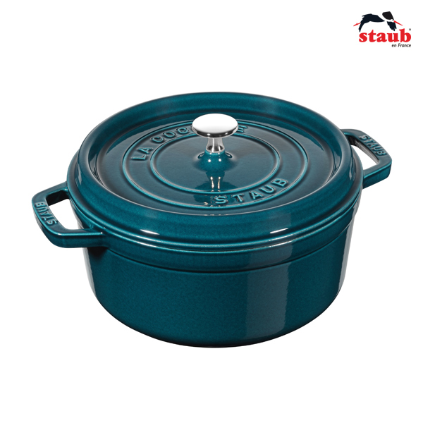 Nồi gang tròn Staub 24cm – Màu xanh ngọc Grade B