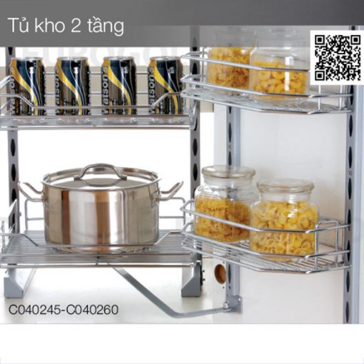 Tủ kho 2 tầng inox 304 cánh mở Eurogold CP040245