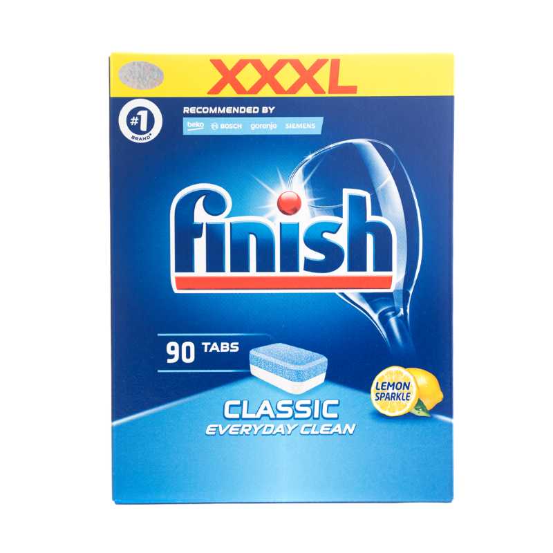 Viên Rửa Chén Finish Classic hương chanh hộp 90 viên