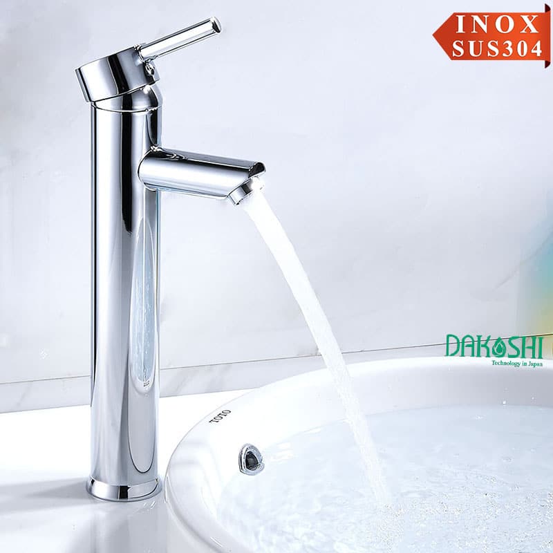 Vòi lavabo inox bóng Viglacera Dakoshi I207B