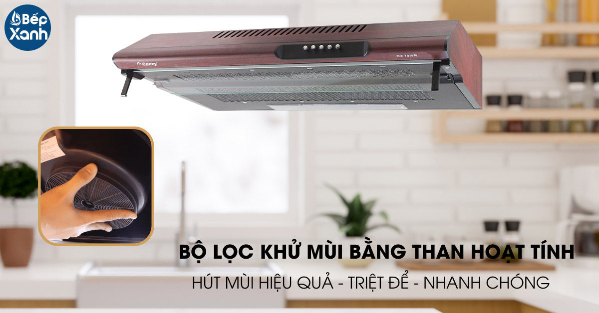 Máy hút mùi cổ điển Canzy khử mùi bằng than hoạt tính