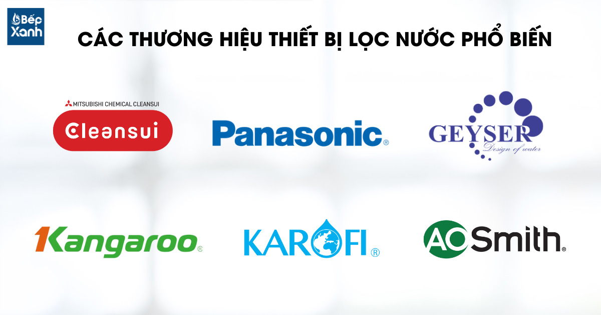 Các thương hiệu thiết bị lọc nước phổ biến trên thị trường