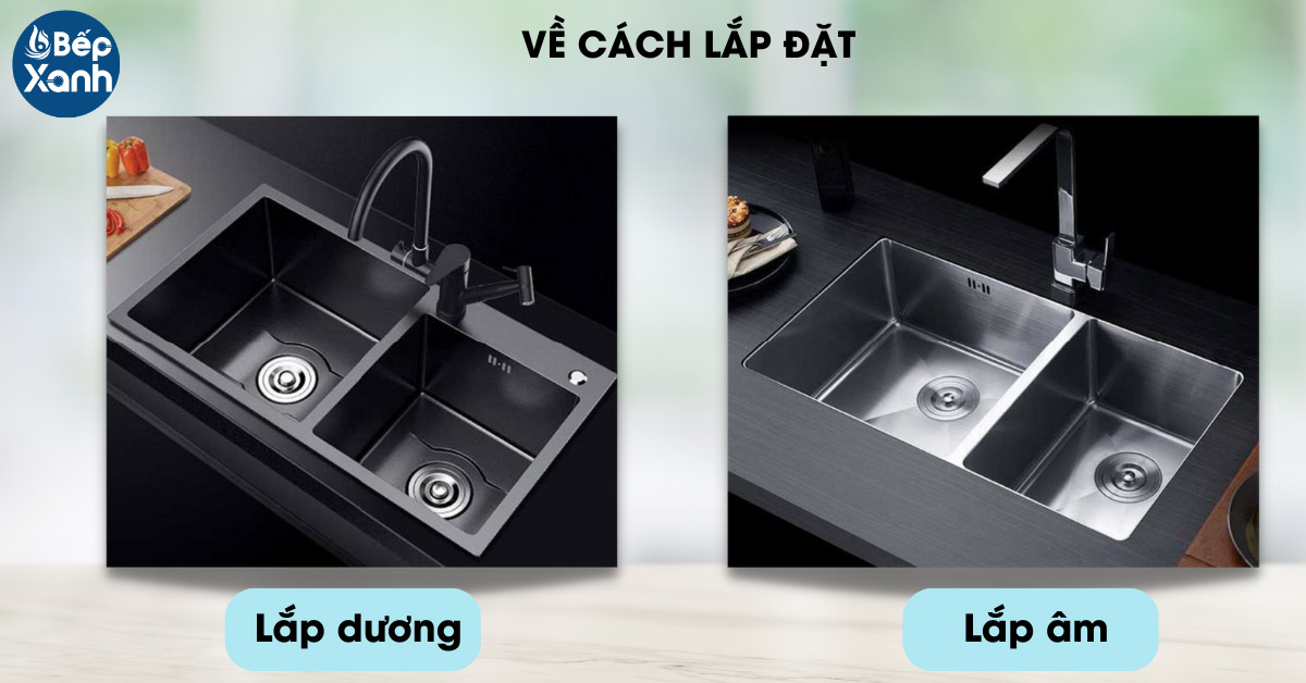 Chậu rửa bát đôi cách lắp đặt