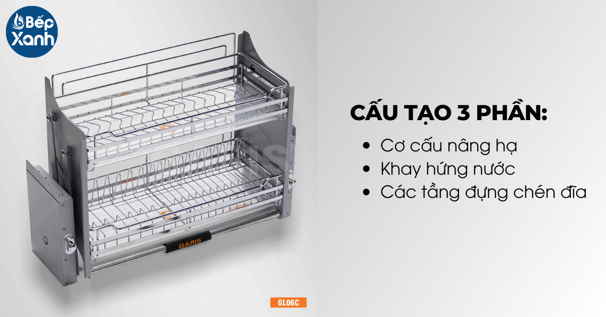 Cấu tạo của Kệ bát nĩa nâng hạ Garis 