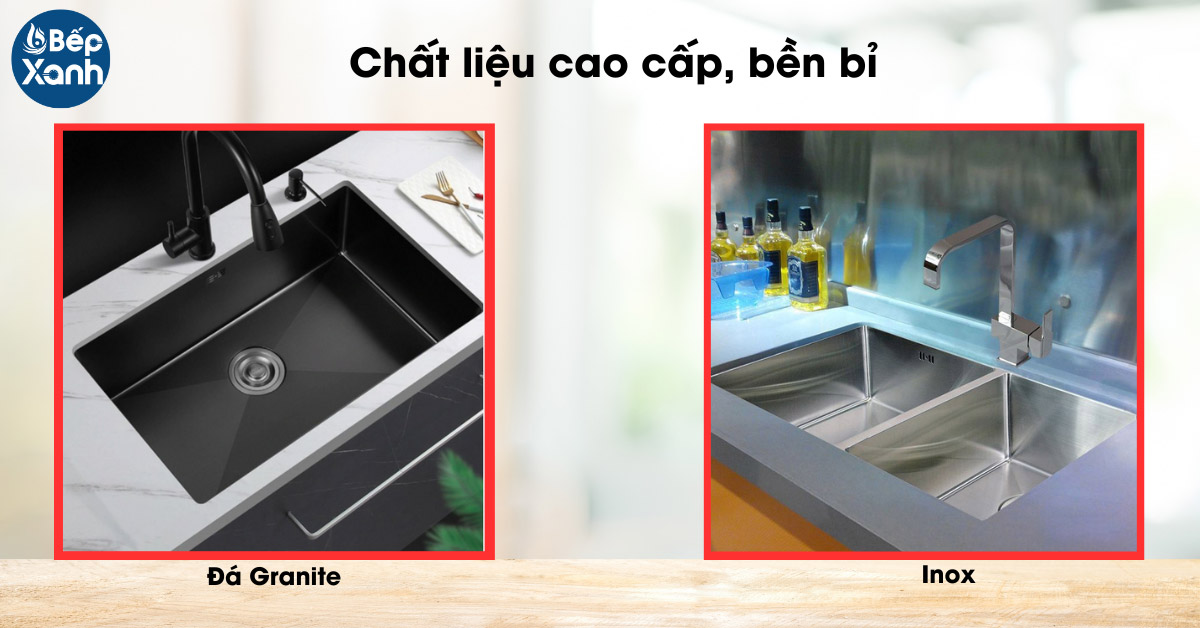 chậu rửa bát âm chất liệu cao cấp sử dụng dài lâu