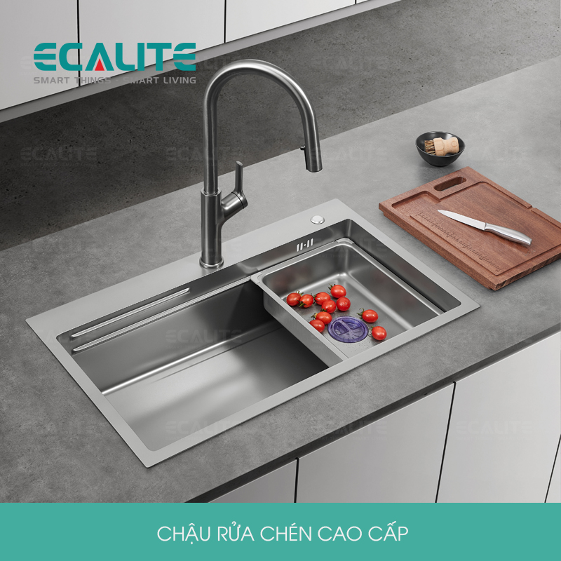 Chậu Rửa Chén Inox 1 Hộc Lớn Bertha Munual Sink Ecalite ES-N17845HS