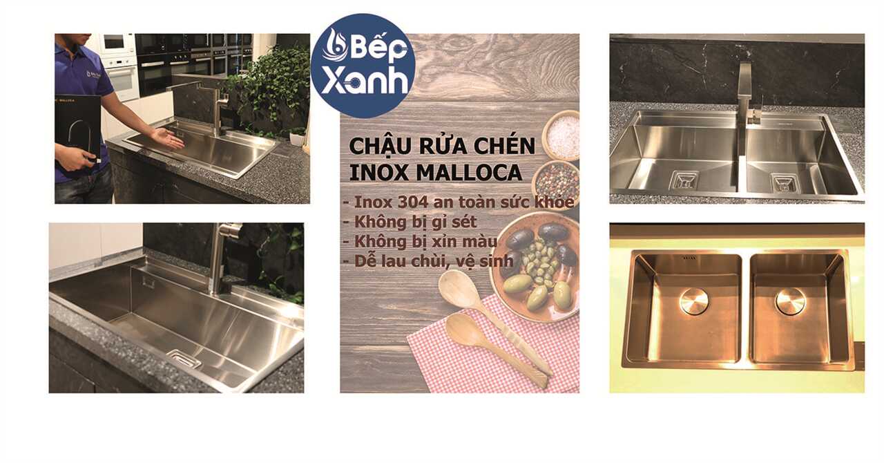 các loại châu rửa inox malloca