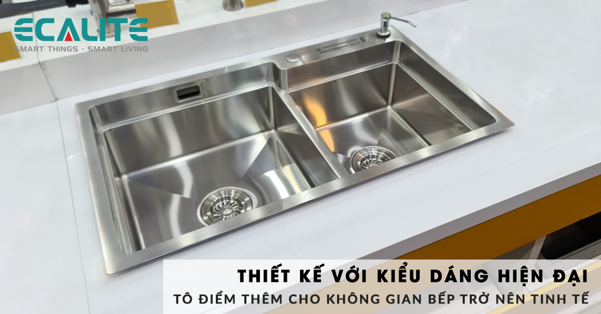 Chậu rửa chén Ecalite ESD-8248HS có kiểu dáng hiện đại