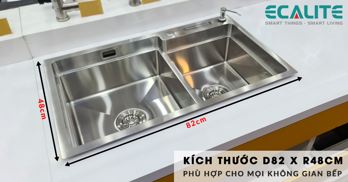 Kích thước của chậu rửa chén bát ESD-8248HS phù hợp cho mọi không gian bếp