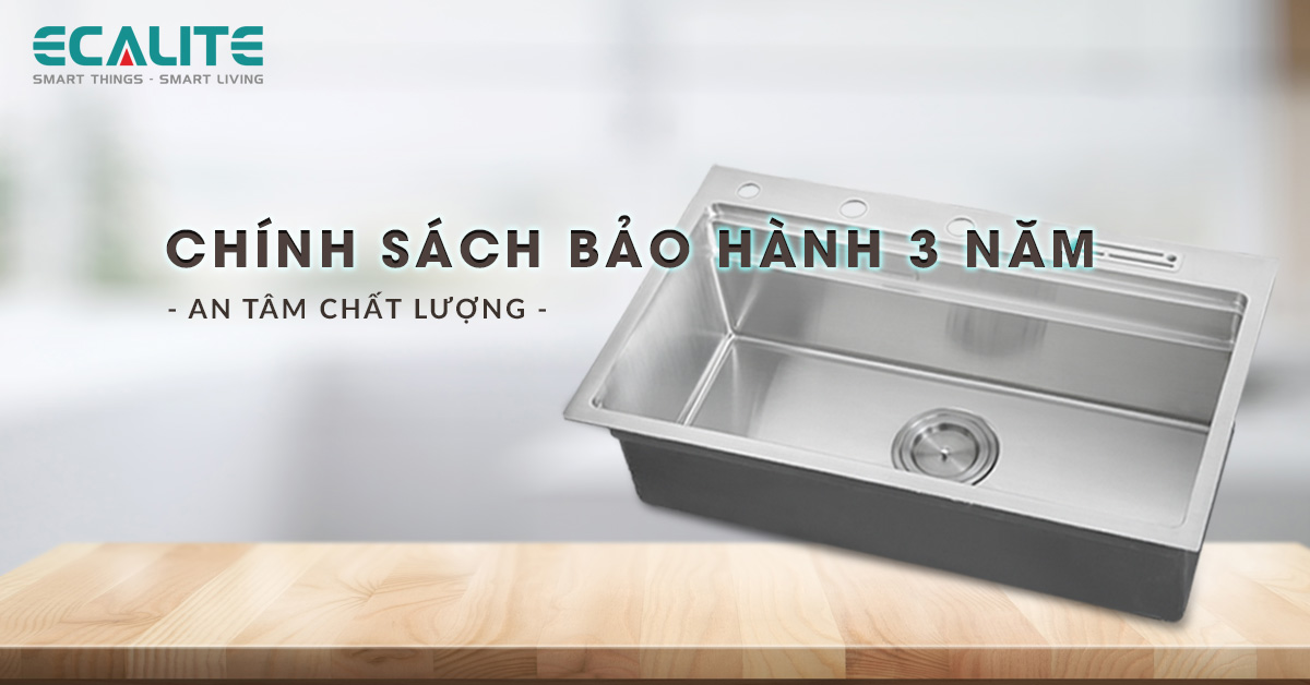 Chính sách bảo hành của chậu rửa chén Ecalite ESD-8250HS