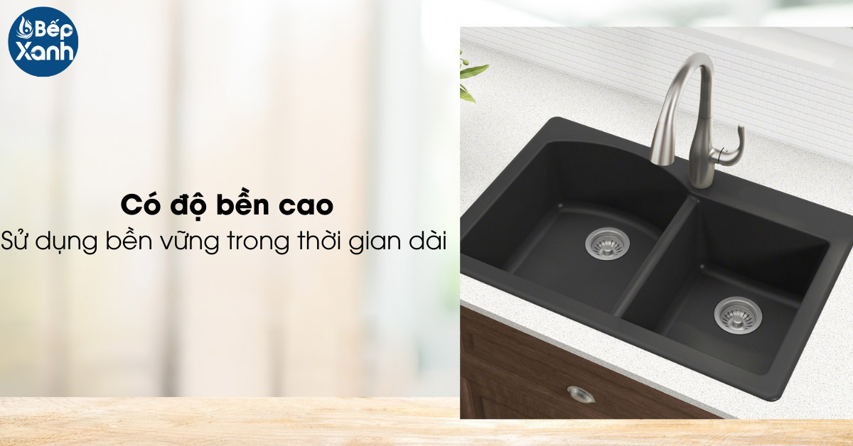 chậu rửa đá có độ bền cao sử dụng bền vững trong thời gian dài