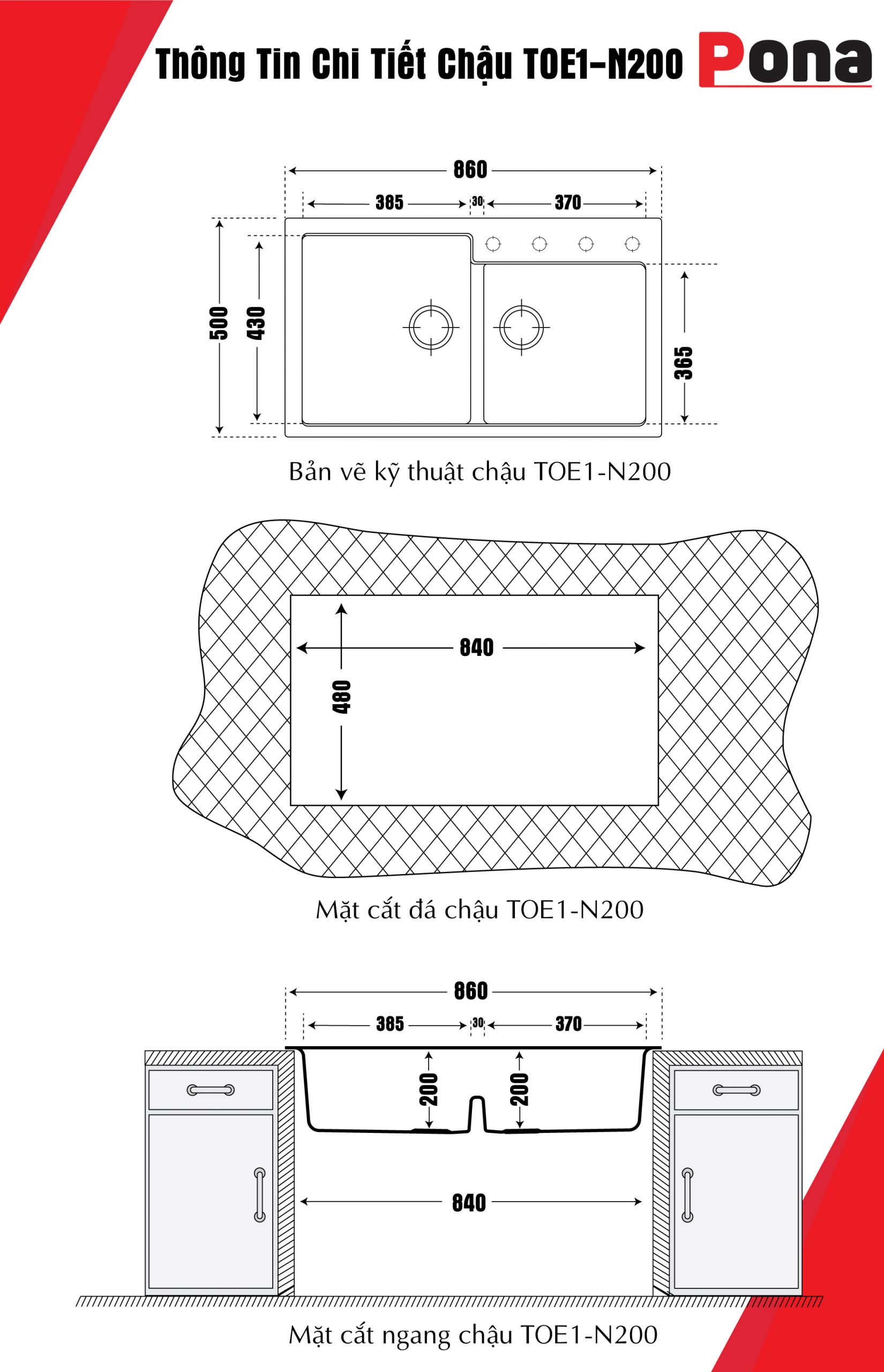 file bảng vẽ chậu TOE1-N200