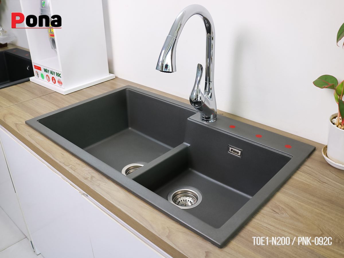 Chậu Rửa Chén Bằng Đá Granite 2 Hố TOE1-N200