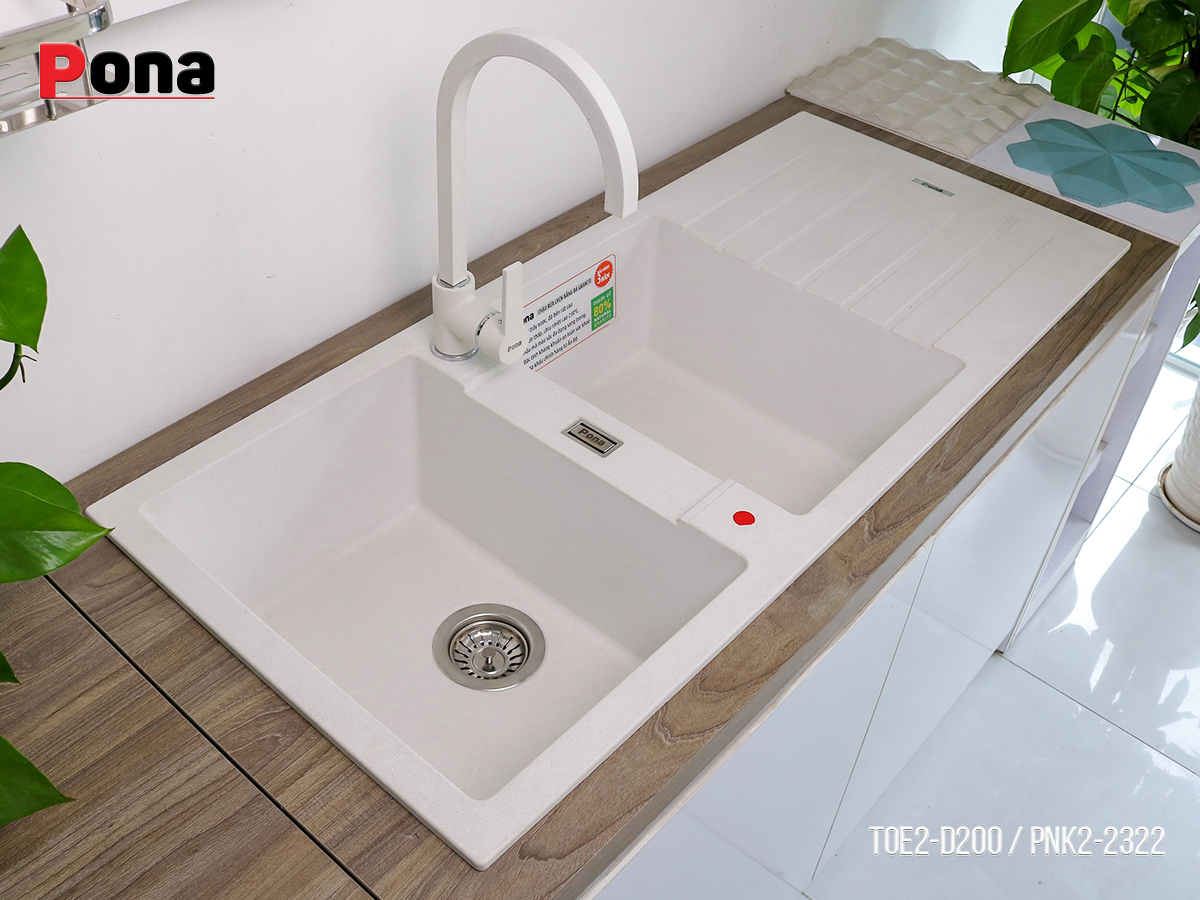 Chậu rửa chén đá granite tự nhiên cao cấp TOE2-D200