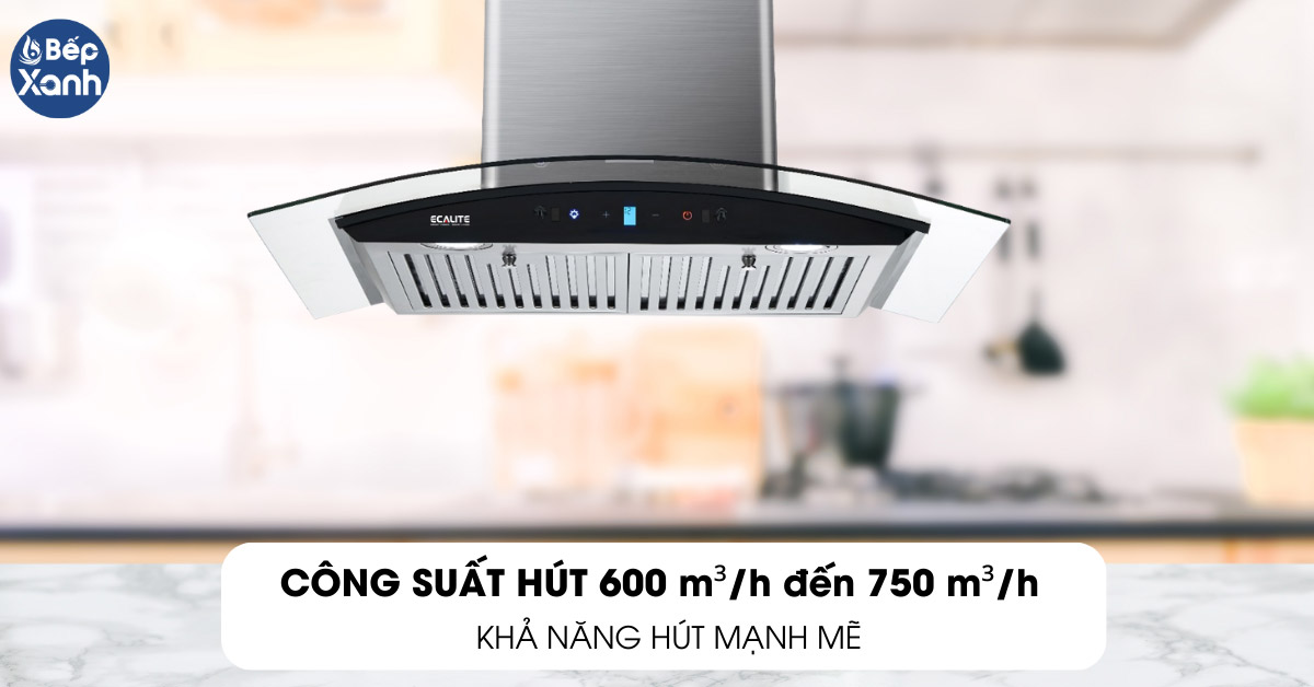 Máy hút mùi Ecalite công suất hút mạnh mẽ