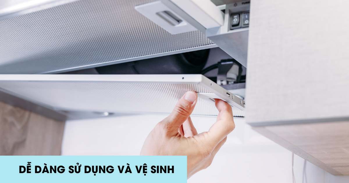 Máy hút mùi đảo Canzy dễ dàng sử dụng và vệ sinh