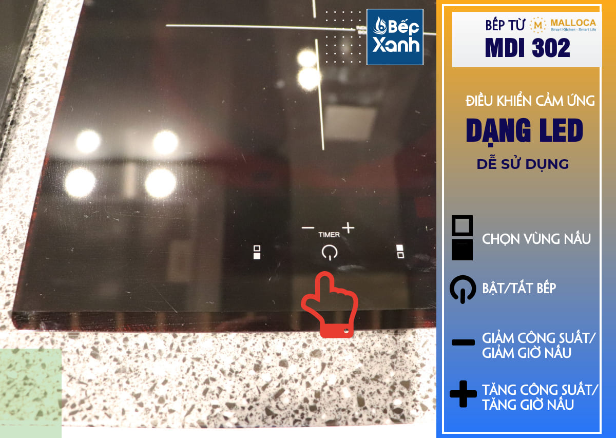 điều khiển bếp dễ dàng với hệ thống đèn LED