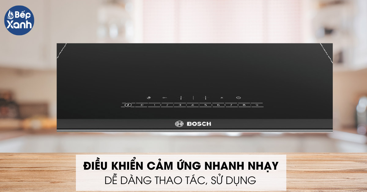 Bếp từ 2 vùng nấu trang bị bảng điều khiểm cảm ứng