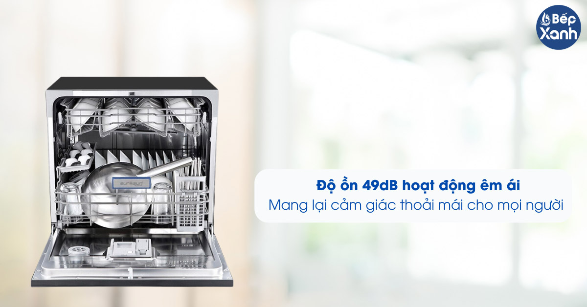 Máy rửa chén Eurosun SMS60E08EB độ ồn 49dB