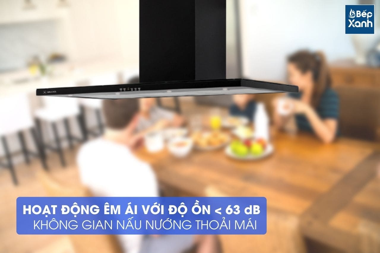 Chỉ số tiếng ồn êm ái máy hút mùi Malloca