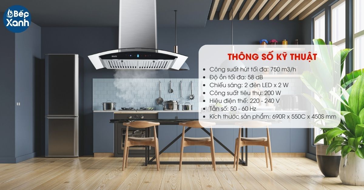 Máy hút mùi áp tường Ecalite EH-GT700T