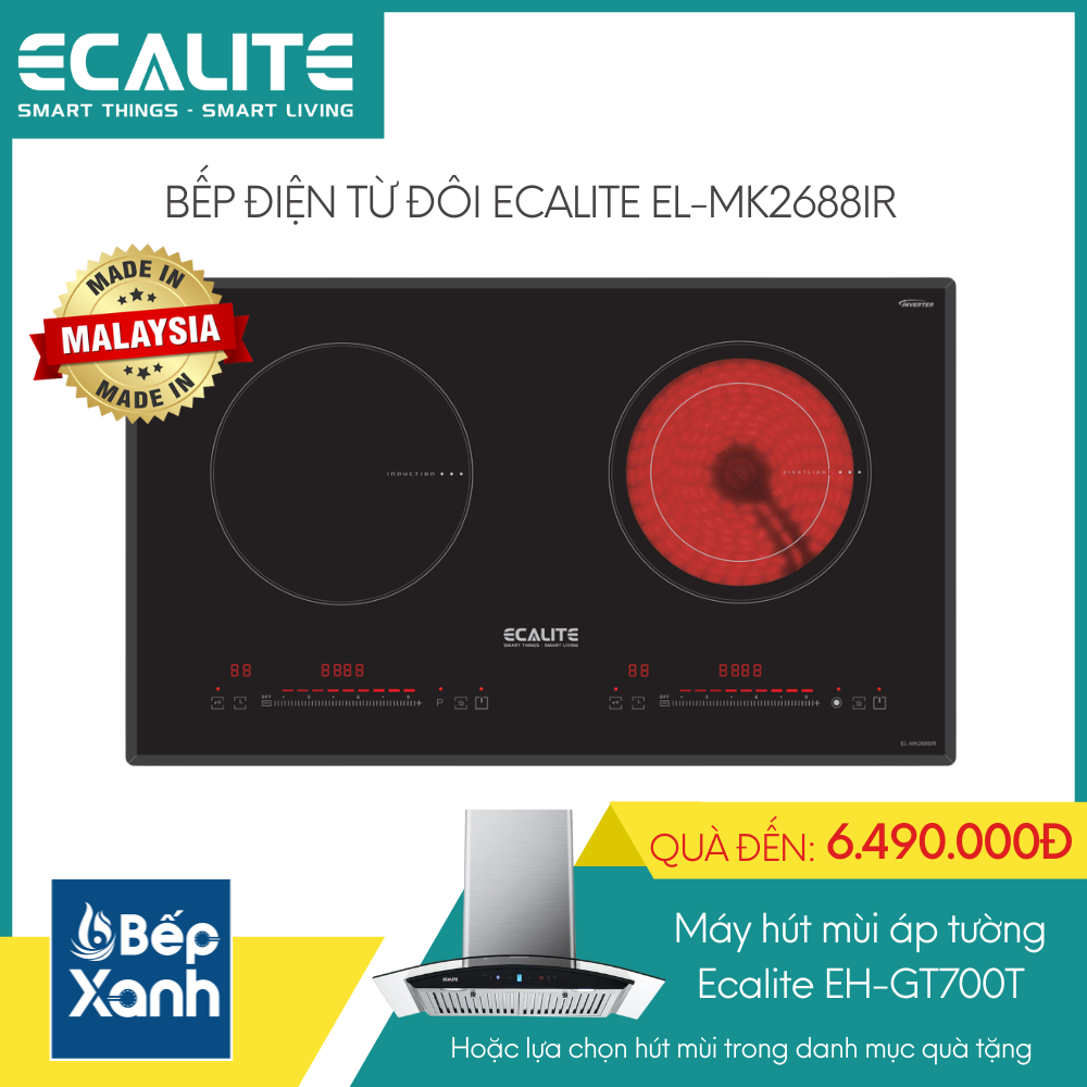 Bếp 1 điện 1 từ Ecalite EL-MK2688IR