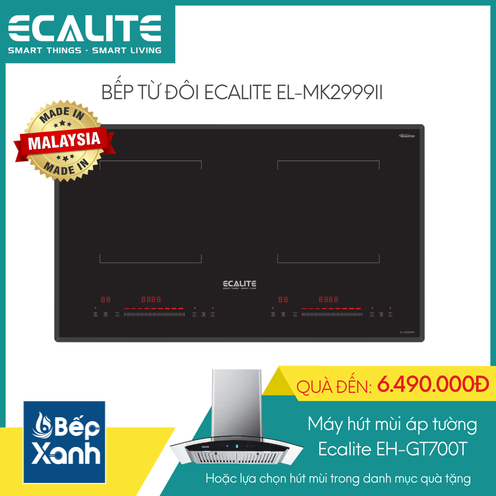 Bếp từ 2 vùng nấu Ecalite EL-MS2999II