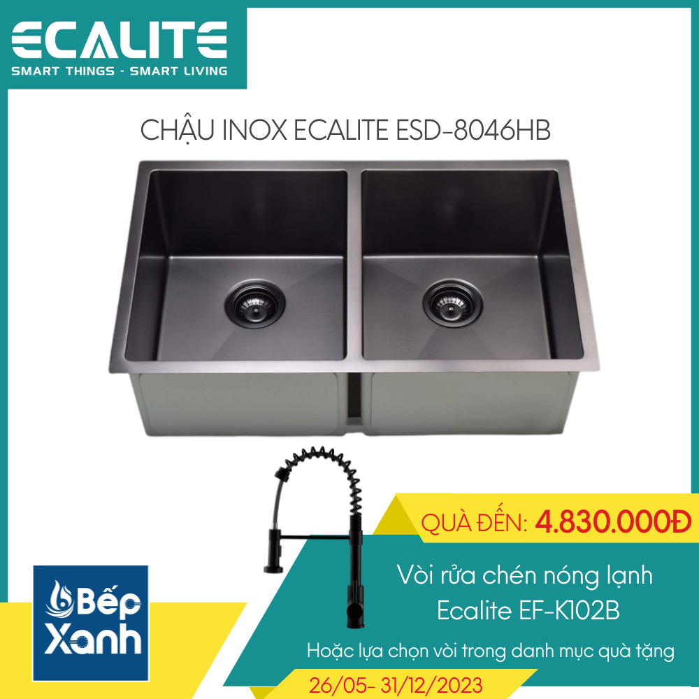 Chậu rửa chén Vision Manual Sink Ecalite ESD-8046HB