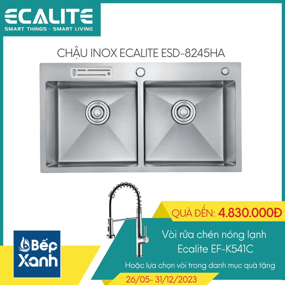 Chậu rửa chén Vision Manual Sink Ecalite ESD-8245HA