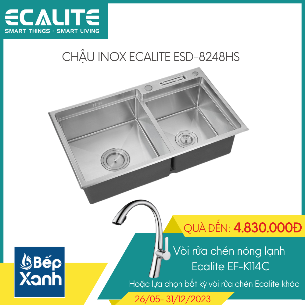 Chậu rửa chén Vision Manual Sink Ecalite ESD-8248HS