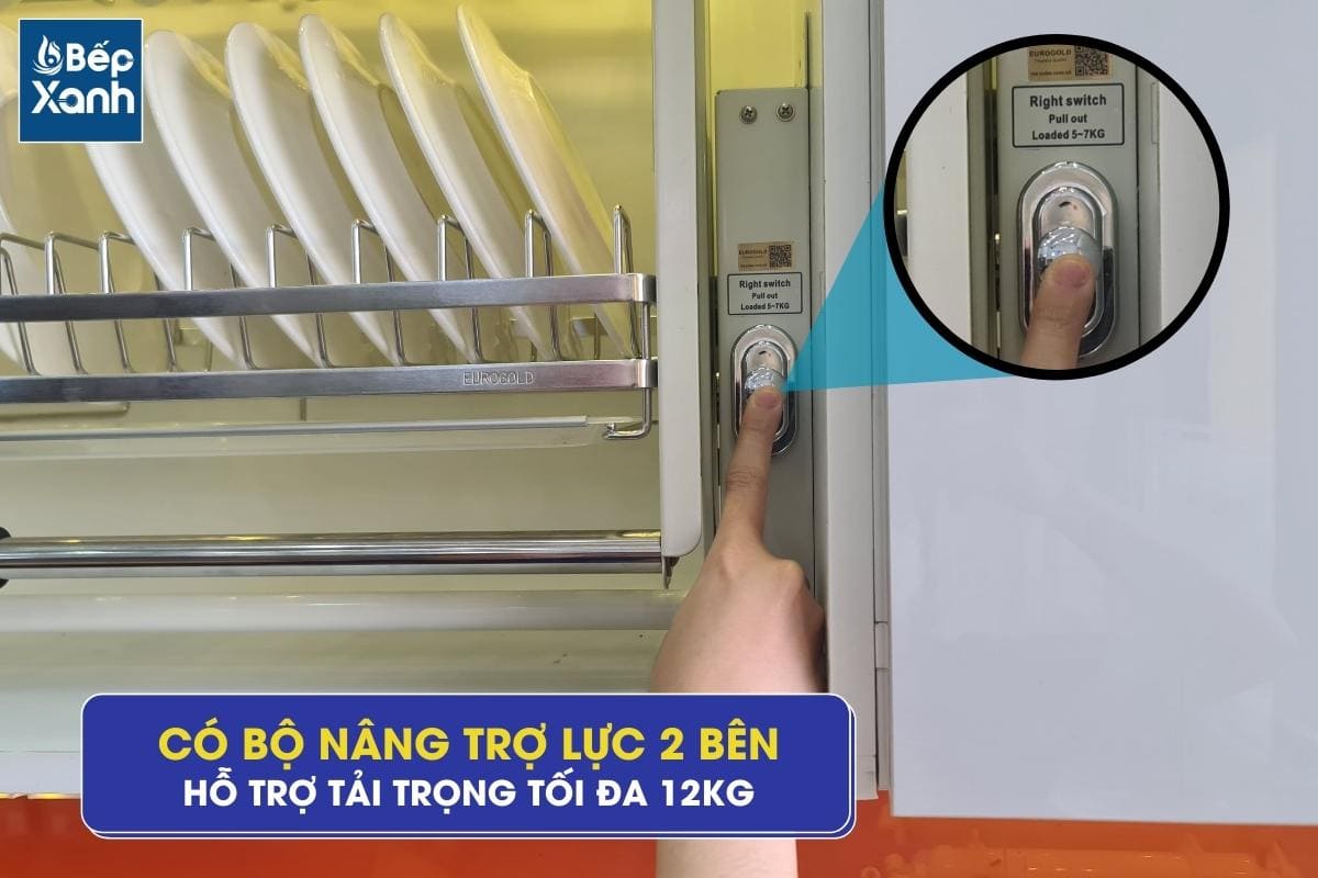 Bộ nâng trợ lực 2 bên kệ chén Eurogold EVI160