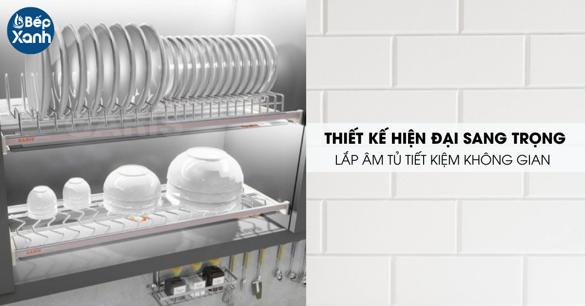 Kệ Bát Đĩa Cố Định Garis GB04.80C thiết kế lắp âm