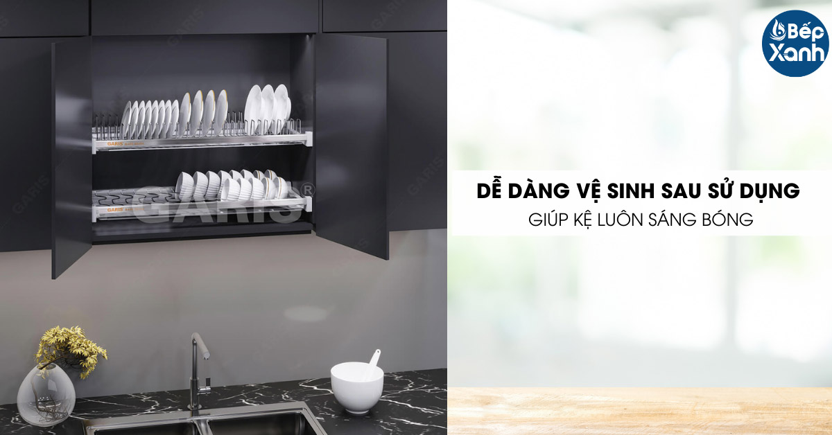 Giá bát đĩa cố định Garis GB04.80E dễ dàng vệ sinh