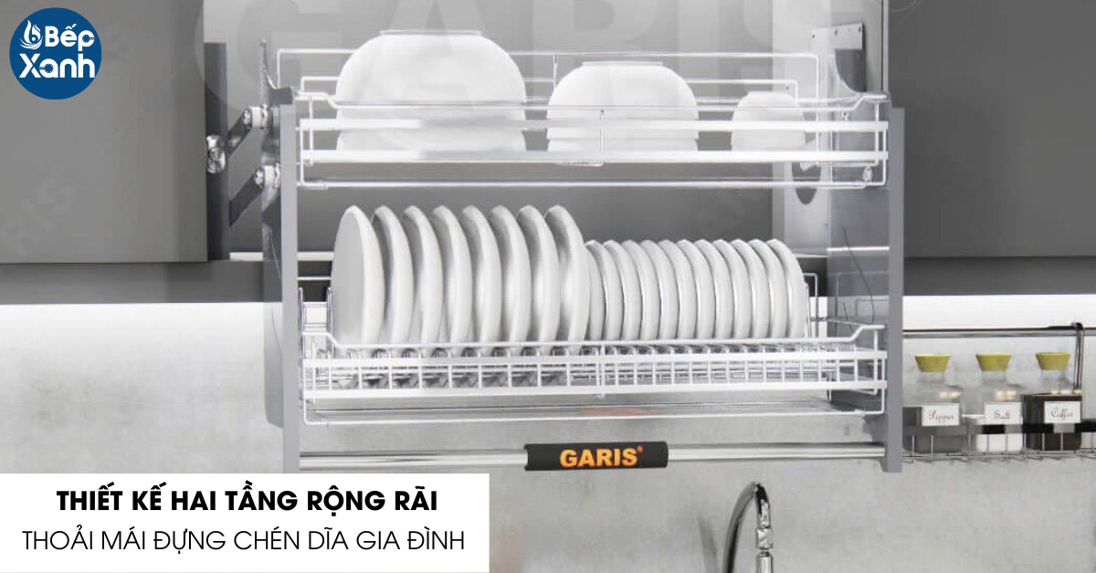 Giá bát đĩa nâng hạ Garis GL06.70C thiết kế hai tầng