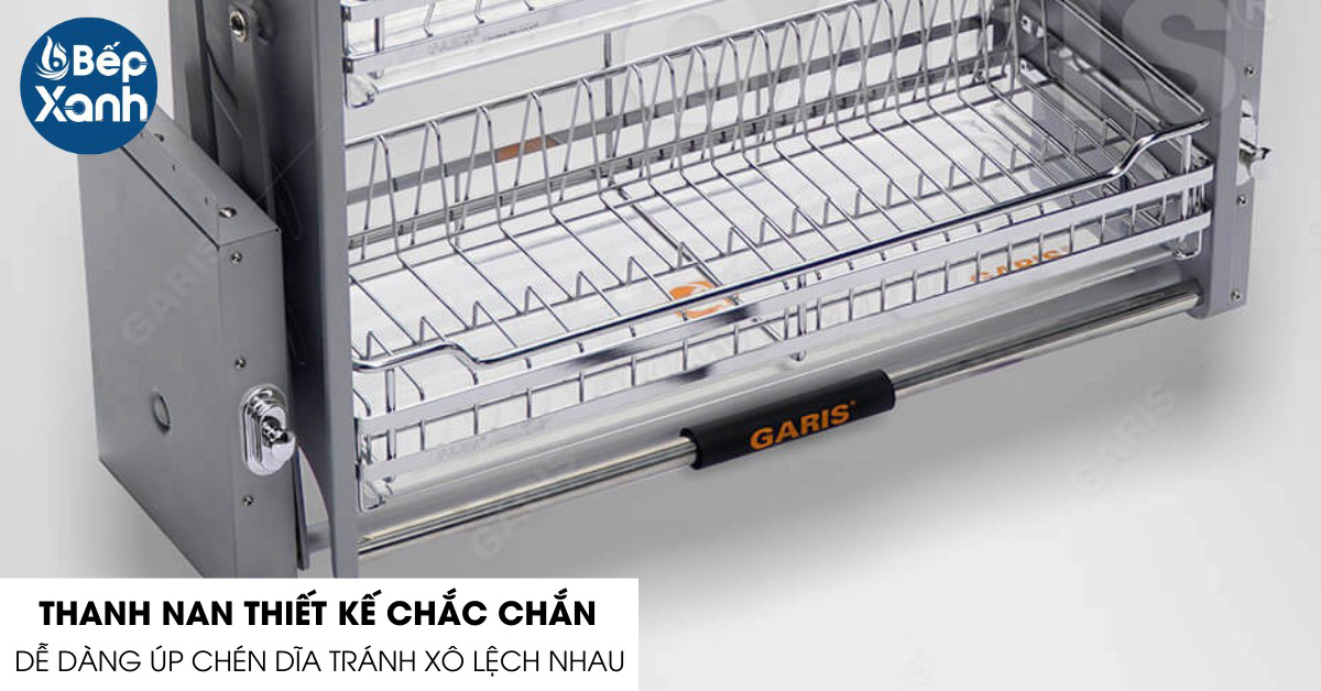 Giá bát đĩa nâng hạ Garis GL06.80C thanh nan thiết kế chắc chắn