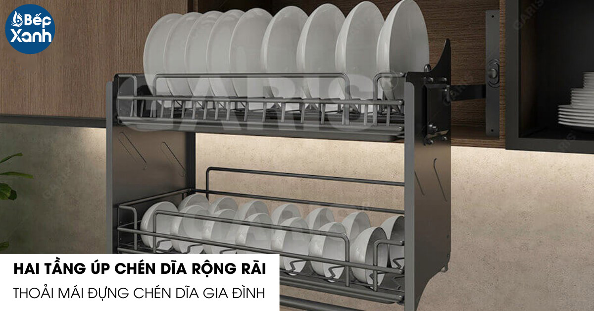 Giá bát đĩa nâng hạ Garis ML06.70N hai tầng rộng rãi