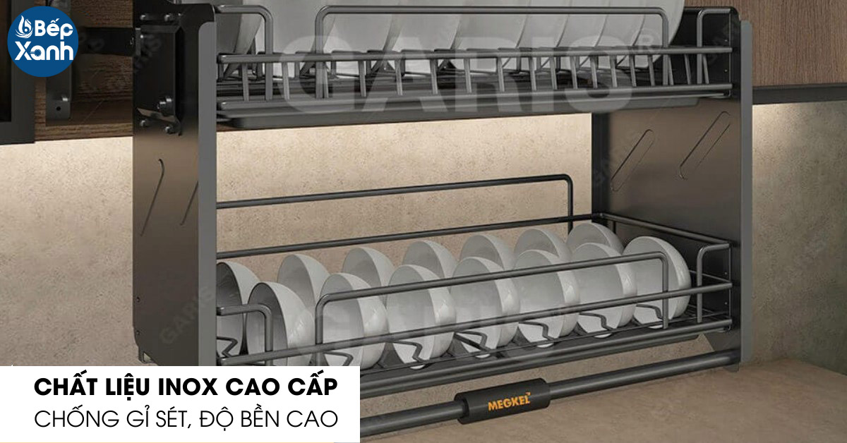 Giá bát đĩa nâng hạ Garis ML06.80N chất liệu Inox cao cấp