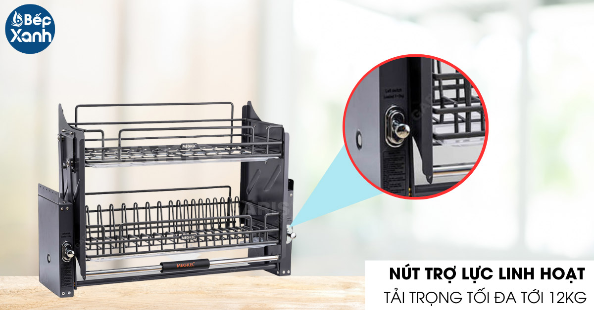 Giá bát đĩa nâng hạ Garis ML06.80N nút trợ lực nâng lên hạ xuống dễ dàng