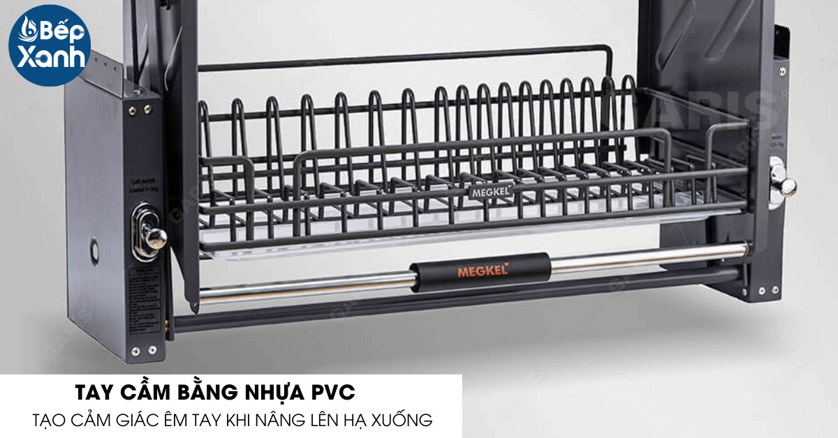 Giá bát đĩa nâng hạ Garis ML06.80N tay cầm bằng nhựa PVC