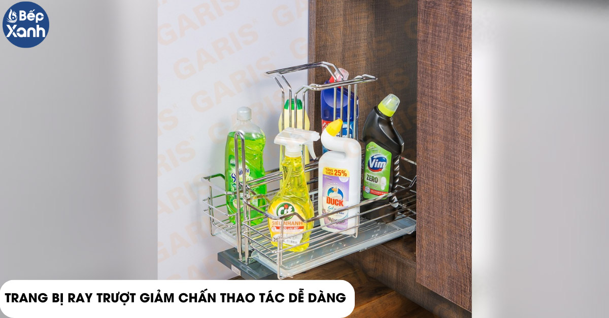 Kệ để chất tẩy rửa Garis MU02.35 ray trượt giảm chấn