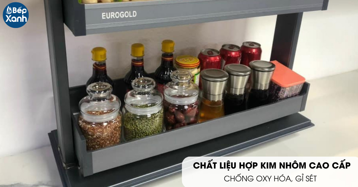 Giá gia vị điện động cơ Eurogold EMS900 chất liệu
