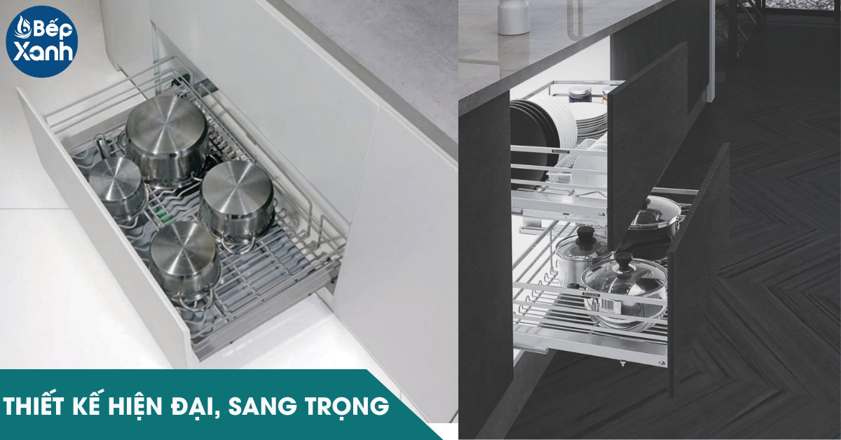 Giá xoong nồi, bát đĩa Garis có thiết kế hiện đại, tiện nghi