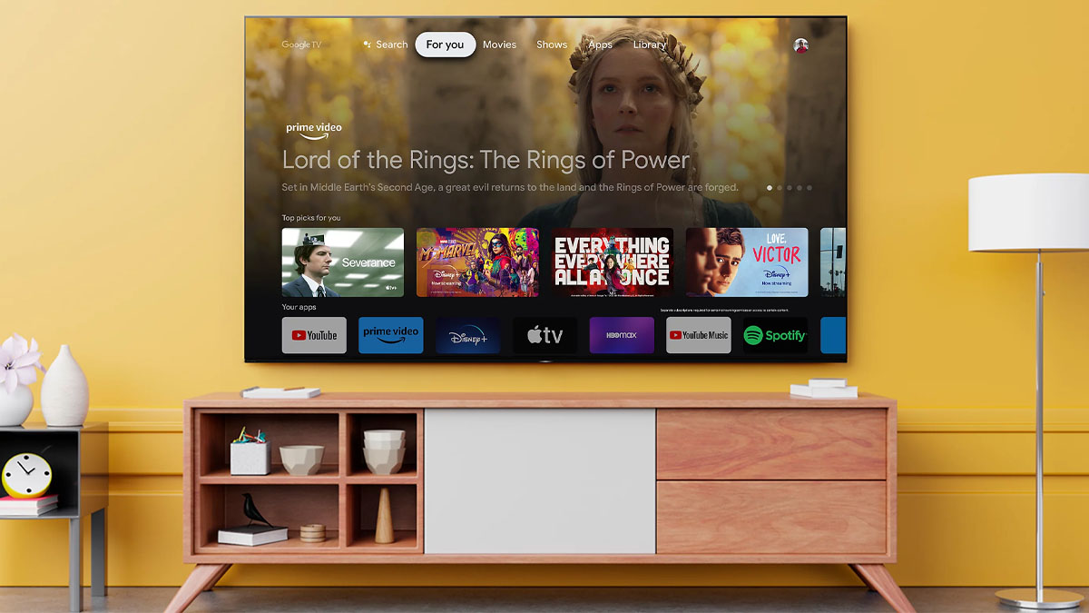 Thưởng thức mọi nội dung yêu thích trên Google TV tại phòng khách
