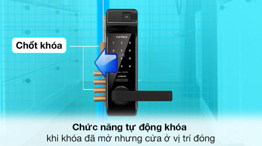 Tự động khóa - Khóa điện tử Hafele thân khóa lớn EL7700 (912.05.584) Tự động khóa - Khóa điện tử Hafele thân khóa lớn EL7700 (912.05.584)