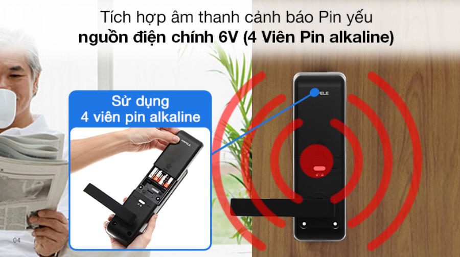 Pin - Khóa điện tử Hafele thân khóa lớn EL7700 (912.05.584) Pin - Khóa điện tử Hafele thân khóa lớn EL7700 (912.05.584)