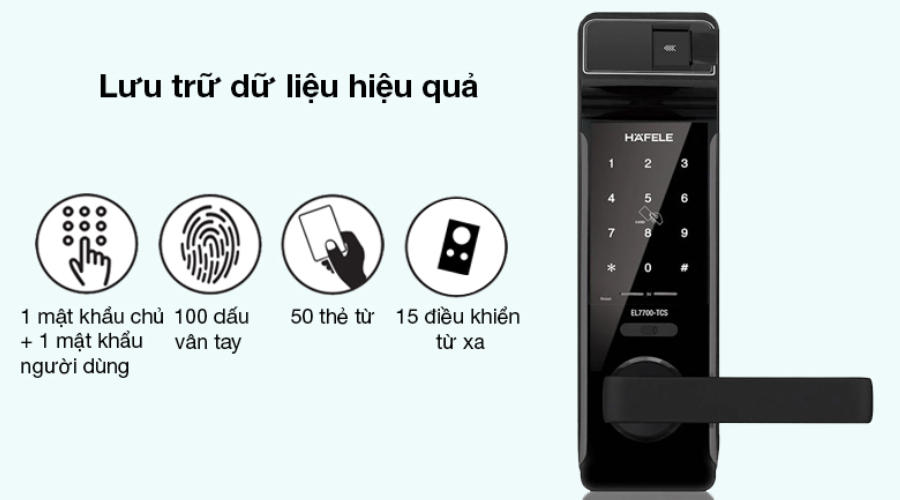 Khóa điện tử Hafele thân khóa lớn EL7700 (912.05.584) - Có khả năng lưu trữ dữ liệu lớn Khóa điện tử Hafele thân khóa lớn EL7700 (912.05.584) - Có khả năng lưu trữ dữ liệu lớn